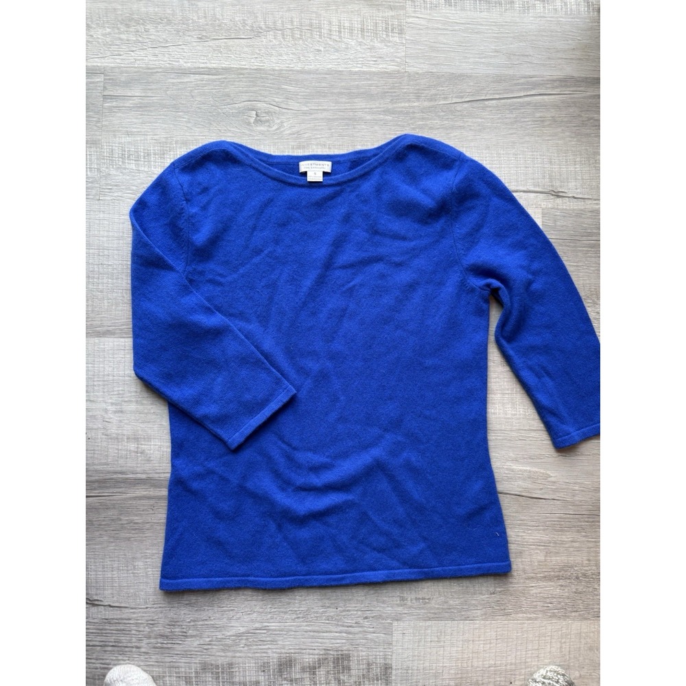 Investments Women's Blue Cashmere Sweater Size Small Cozy Winter Warm Luxe